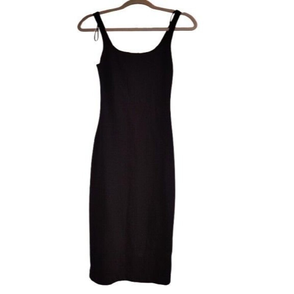 Zara Trafaluc Black Ribbed Bodycon Midi Dress Size S Summer 2017 Little Black Dr